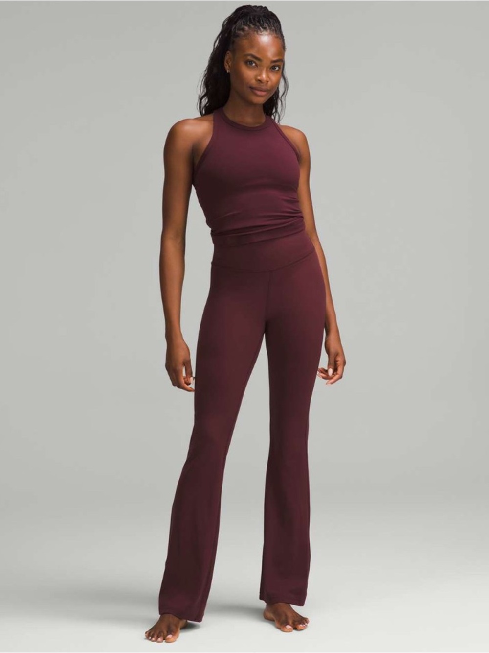 Lululemon Groove Super-High-Rise Flared Pant Nulu  Garnet size 16 - Picture 4 of 13